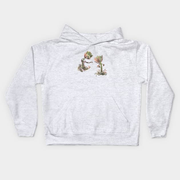 Cute Succulent Cactus Plant Kids Hoodie by VeraAlmeida